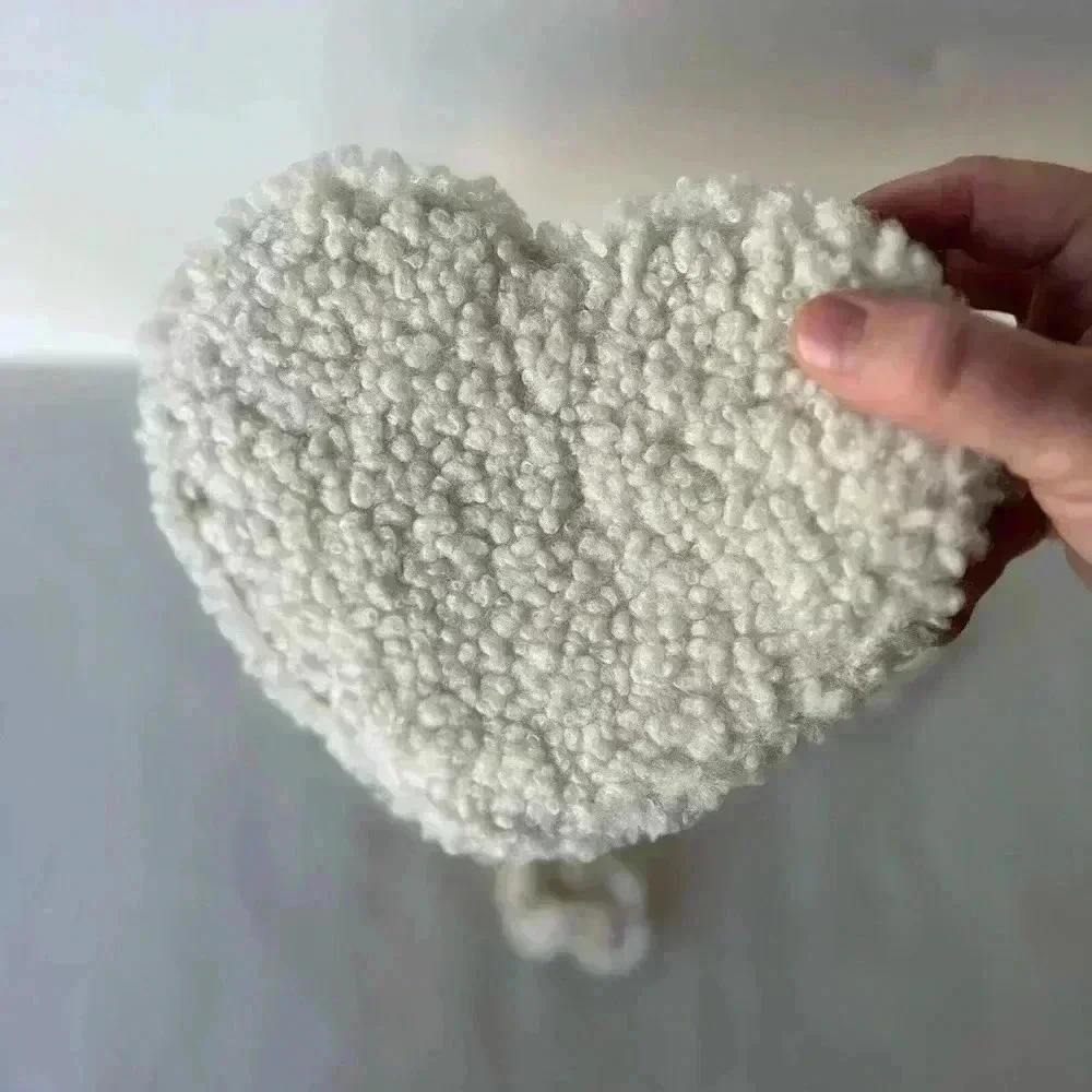 NEW: Teddy Heart Bag Little Girls White Heart Purse: Teddy Bear Fabric